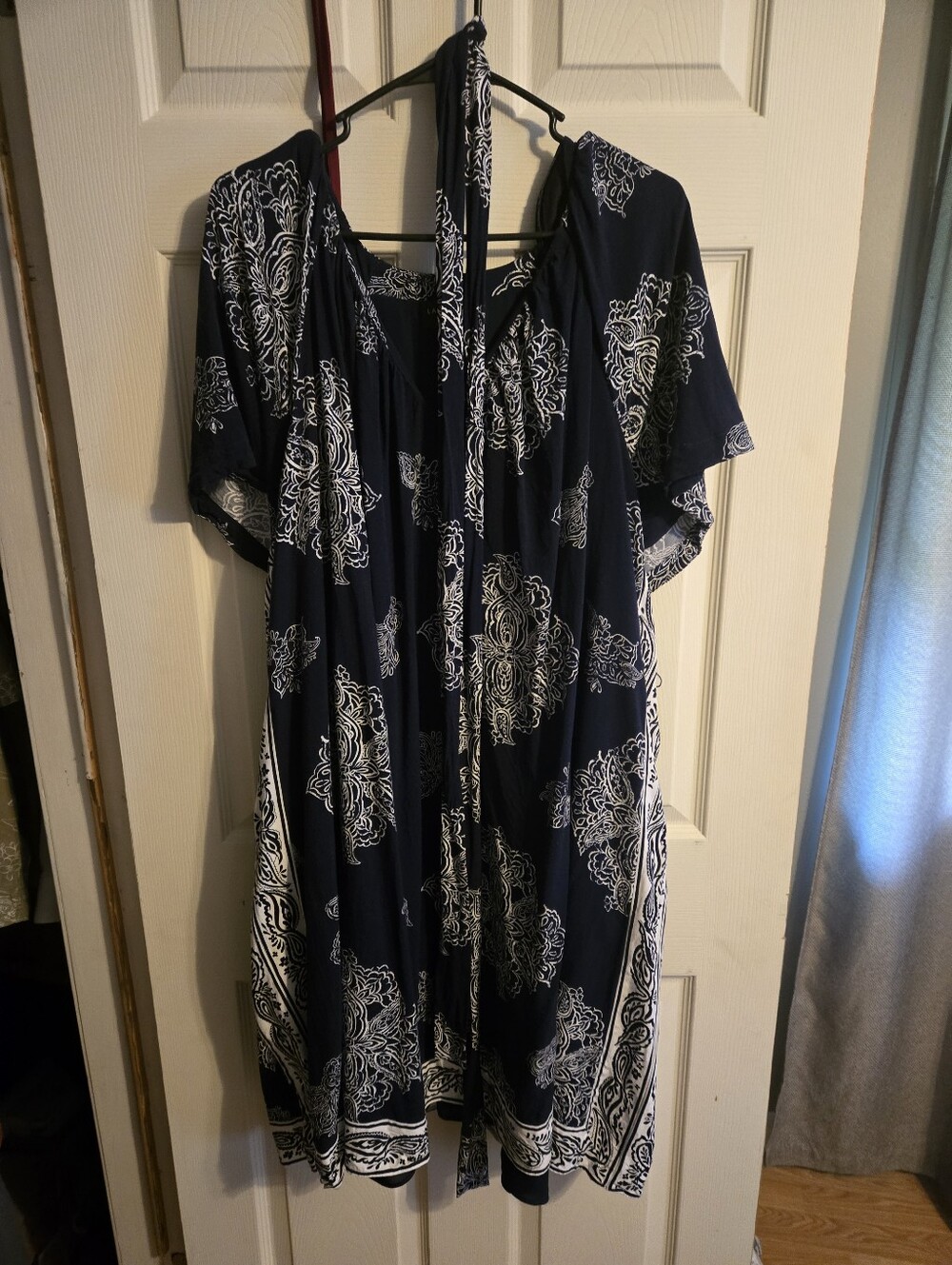 Lane Bryant Navy and White Women's Printed Dress